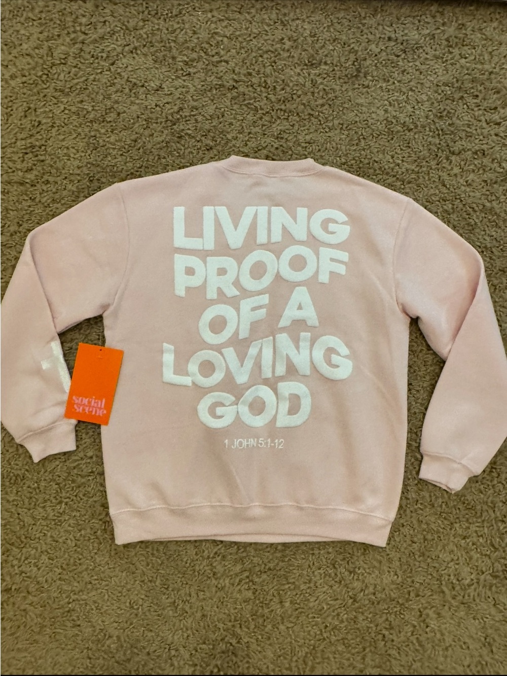 NWT Social Scene Christian/faith/Bible scripture Pullover Crewneck Sweatshirt